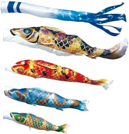 徳永 鯉のぼり 庭園用 ポール別売り 大型鯉 5m鯉5匹 京錦 京鶴