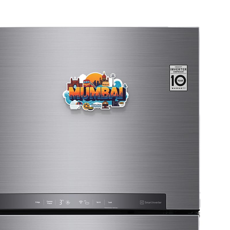Image of Mumbai 01 Fridge Magnets, Glossy Finish, Stylish Magnet for Fridge, Wardrobe & Metal Surfaces
