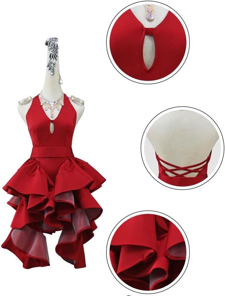 Robe De Danse Latine Une épaule Brillante - Pour Salsa, Tango, Soirée Ou Compétition