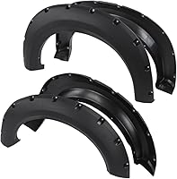 G-PLUS Textured Black Pocket Rivet Fender Flares for Ford F-150 2009-2014 Styleside 67-97.4" Beds - Front Rear 4PCS Off-Road Style