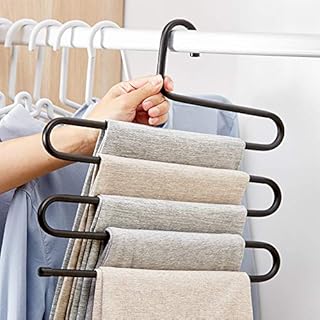 Pants Hanger Multi-Layer S-Style Jeans Trouser Hanger Closet Stainless Steel Rack Space Saver