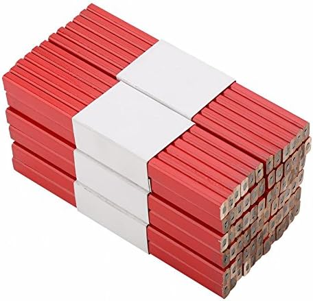 Carpenter's Pencils, Pack of 72 Hard Lead Core Carpenter Penci Set Red Barrel with Length 175 mm for Industrial Crafts Octagonal Woodworking Marking Drawing Pencil Tool Wooden Pencils Black