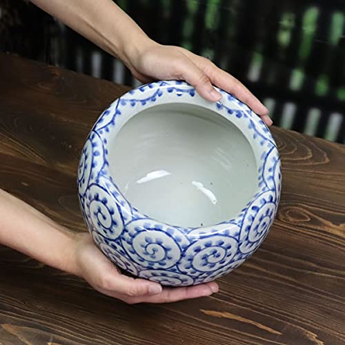 Amazon.co.jp: 信楽焼 火鉢型ポット 【たこ唐草(中) hi-0036】火鉢型