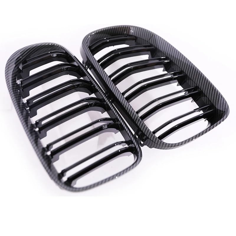 Parrillas para Serie 3 E92 E93 en negro mate y brillante ABS tipo carbono 3