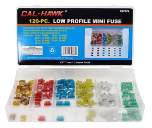 120pc Low Profile Mini Blade Fuse Assortment Set Auto Car
