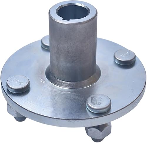 Miniatura 5 de jtfrkope Buje de eje vivo para Go Kart de 4 x 4 pulgadas con paso hacia abajo de 1 a 34 pulgadas, eje con llave de 14 pulgadas, rueda delantera