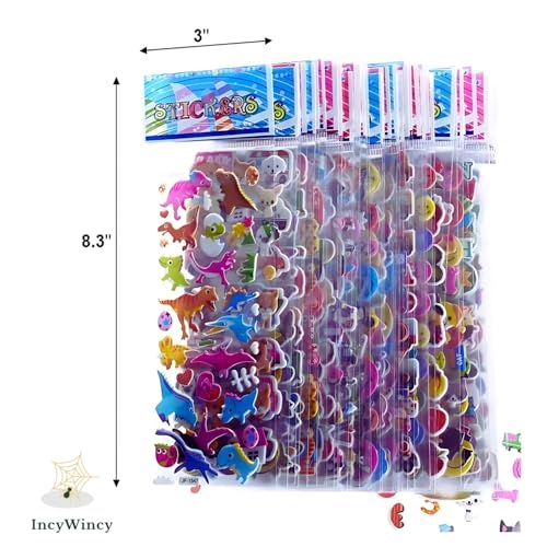 Image of Cartoon Puff 3D Stickers for Kids (20 Sheets) - Cute & Funny Removable PVC Stickers for Kids, Boys, Girls - Easy Peel, Unisex Birthday Return Gift, Party Favor (8.3 in X 3 in)