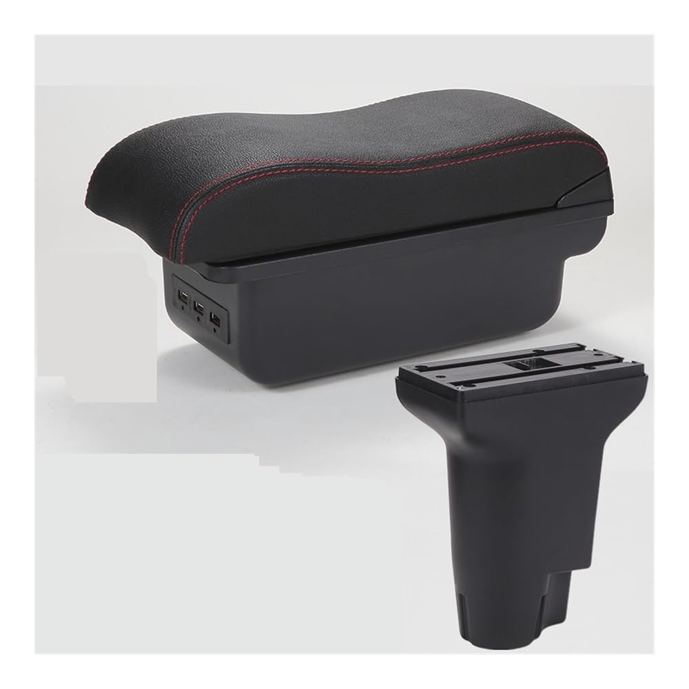 Aierdeyp B1 Black Red 3Usb Car Armrest Box For Fiat 500 2012-2023 2024 2025