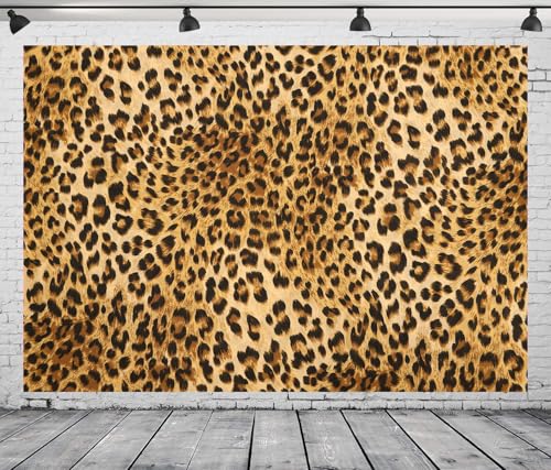 Fondo leopardado 7x5FT vinilo marrón dorado miniatura 1