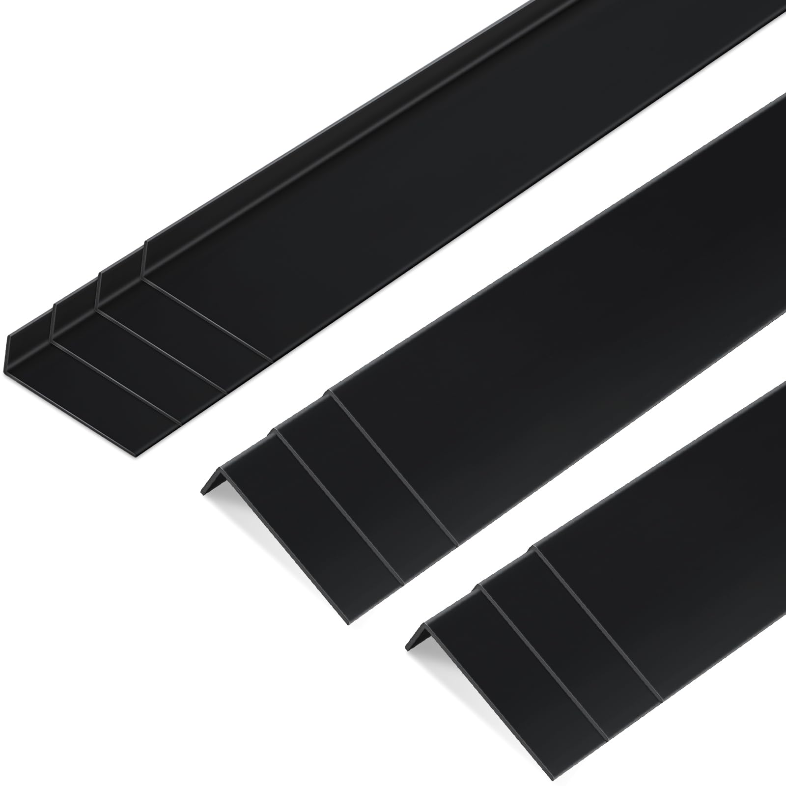 Sasylvia 10 Pcs 3 X 1 X 36 Inches Wall Corner Guard, Black, Vinyl