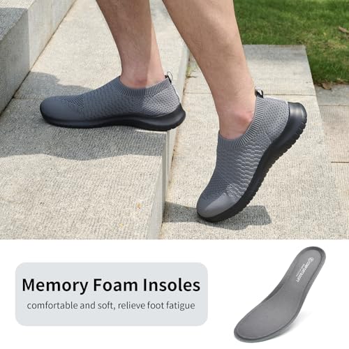 Image of TIOSEBON Men's Slip On Walking Shoes Arch Support Knit Mesh Lightweight Casual Comfortable Gym Workout Running Tennis Travel Standing Sneakers