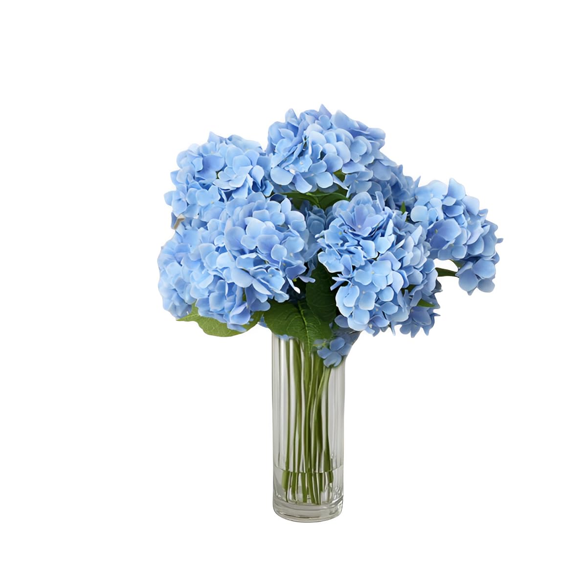 Fleurs d'hortensia artificielles bleues JPORSHU en latex sans entretien pour déco durable