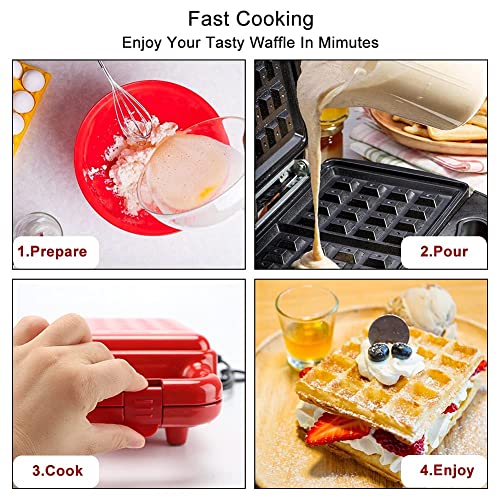 Waffeleisen für klassische Waffeln, IVEOPPE Mini Waffeleisen mit Antihaftbeschichtung, Waffle Maker für Haushalts… – Bild 6