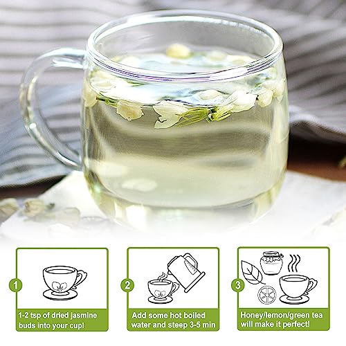 Tearelae - Dried Jasmine Flowers Bud - Edible Flowers For Drinks - 100% Natural Dried Herbs Loose Leaf Herbal Tea - For Soap Making, Bath Bombing, Candle Making And Tisanes - 2Oz/57G #TOP4