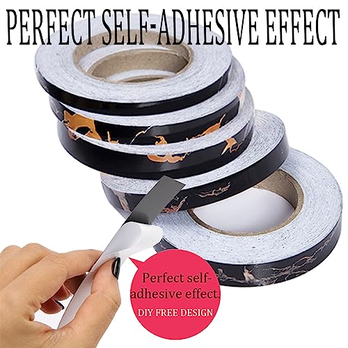 Image of Decor Tape Waterproof Decor Tape Self-Adhesive Tile Seam Sticker Marble Adhesive Seam Sticker Decor Tape for Walls Furniture self-adhesive liner for corner decor in black(0,8*500 CM /0,31 IN*164,04 FT)