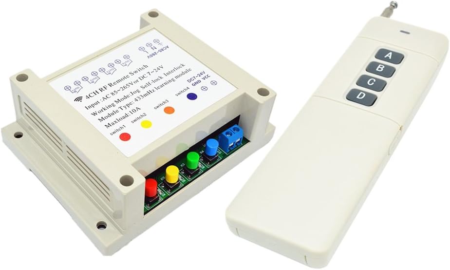 Radio Switch DC 7 28V 4 CH Garage Door Light Remote Control