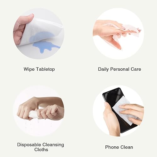 Miniatura 4 de Saraflora Pañuelo facial 100% algodón suave y seco, paquete de 6, uso para piel sensible, toalla facial desechable, extra gruesa, seca y húmeda,