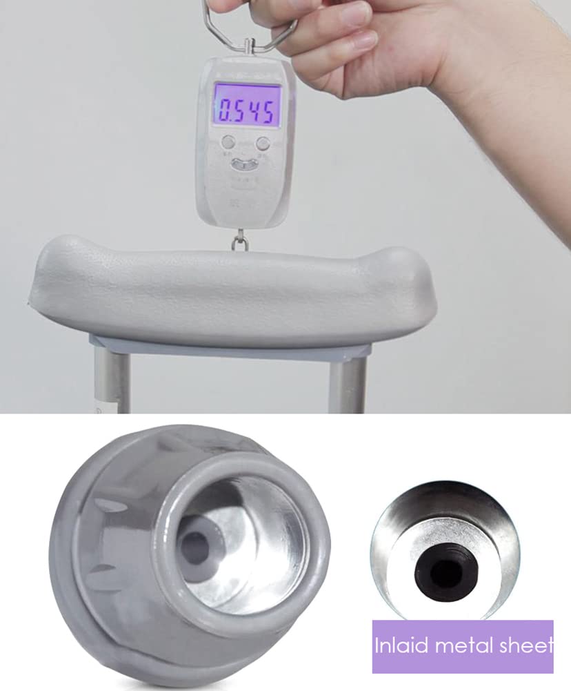 Muletas de aluminio para caminar, muletas axilares ajustables con botones, muletas para adultos para niños, hombres, mujeres, 1 unidad