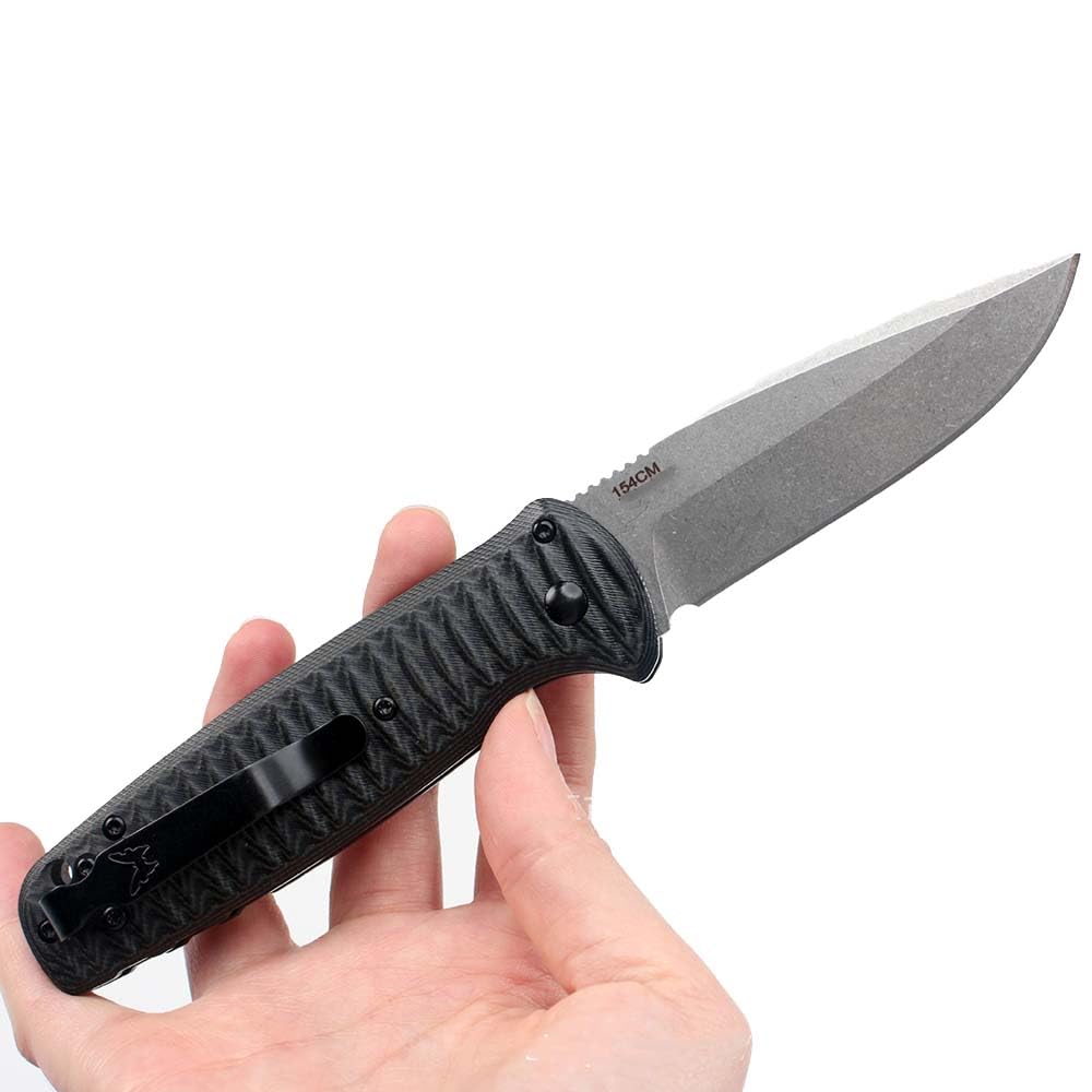 Klappmesser 7.87" Taschenmesser tragbare knopfdruck g10 Schwarz Grün & D2 Stahl Outdoor Messer Survival Jagdmesser, Flipper Scharfes einhandmesser, Kleine edc messer, flipper neck knife multi mit clip
