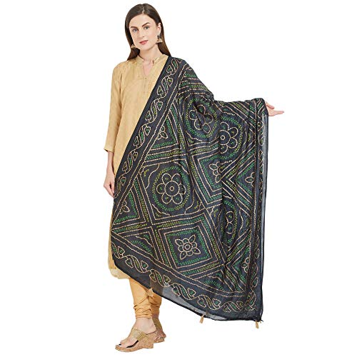 Image of DUPATTA BAZAAR Woman's Printed Bandhini Silk dupatta