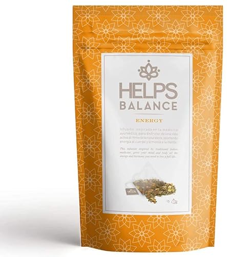 HELPS INFUSIONES - Infusión Ayurvédica Frutal Con Albahaca, Naranja, Piña, Manzana Y Zanahoria. Energizante. Bolsa de 12 Pirámides Cover