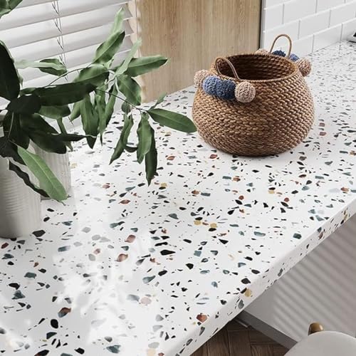 Image of VOLITO V-white dot multi Marble Wallpaper, 60x200cm, Self-Adhesive, Waterproof & Oil Proof, DIY Countertop & Furniture Decor