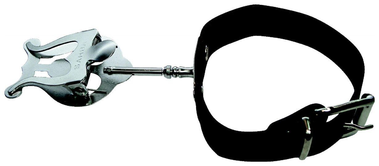 Atril marcha flauta, super, con brazalete de piel Cromado