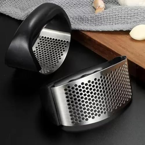 Image of Stainless Steel Garlic Press & Ginger Crusher | Easy to Use Rocking Mincer Tool for Quick Chopping & Crushing | Ergonomic, Durable & Dishwasher Safe Kitchen Gadget Single Pack