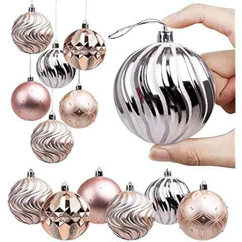 LOAVER Christmas Shatterproof Baubles, 80mm/3.15inch Xmas Balls for Christmas Tree Decorations Hanging Ornaments, Pack of 16 Cover