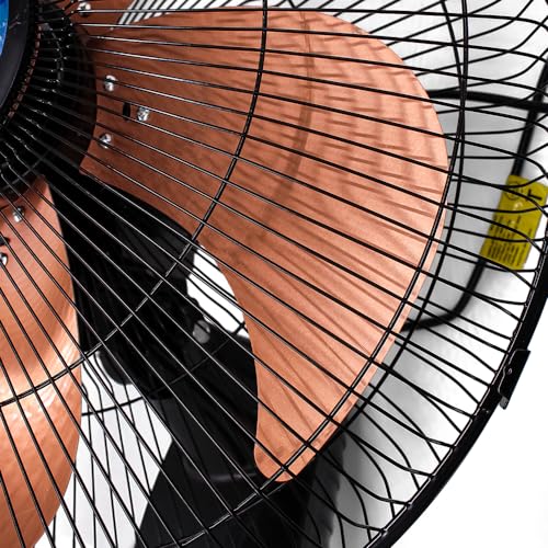 Ventilador De Parede Forte Turbo 75w Preto Com 5 Pás Dourado