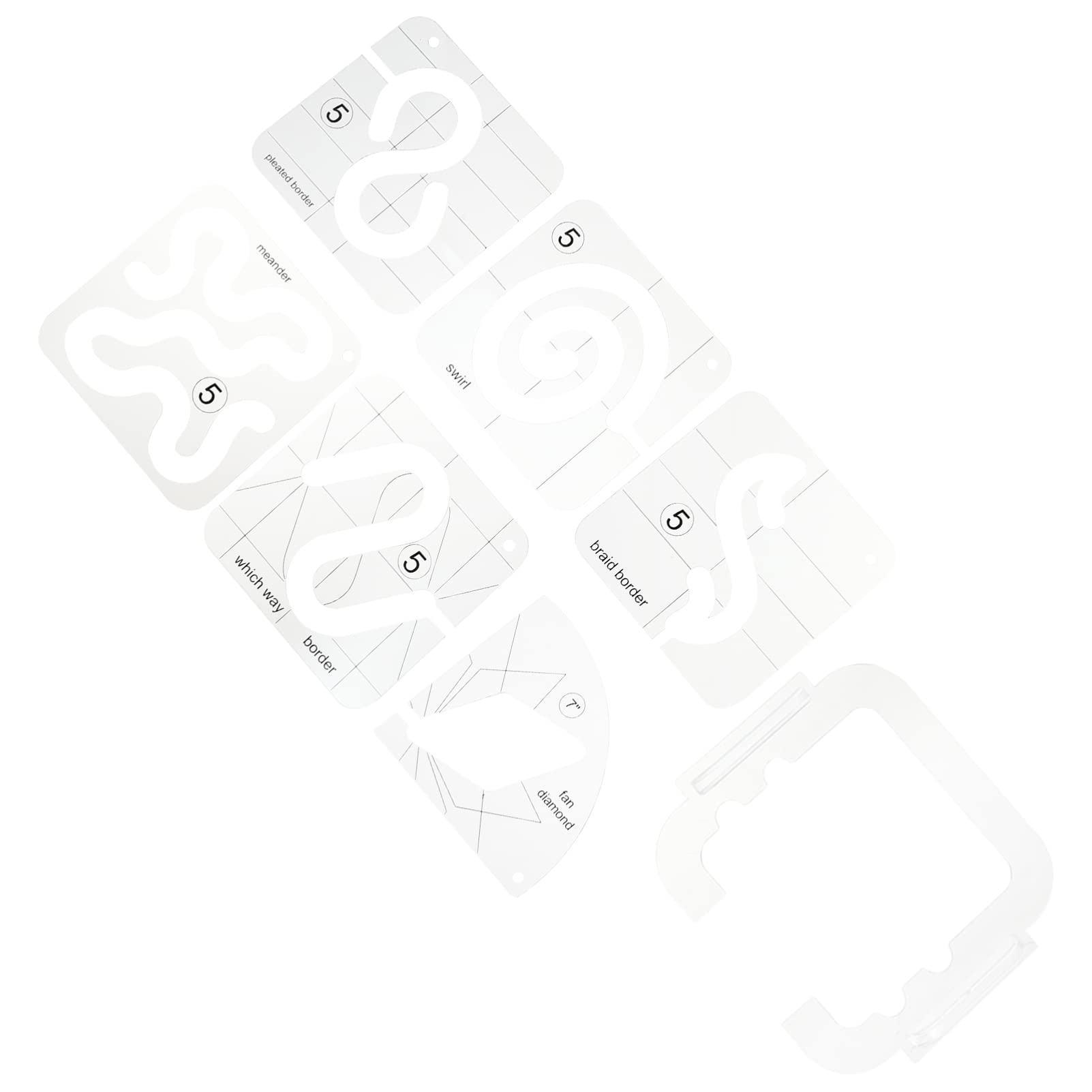 NUOBESTY Juego De 7 Plantillas Para Reglas De Costura De Tela Regla Acrílica Para Manualidades De Tela Regla De Costura Para Bordado