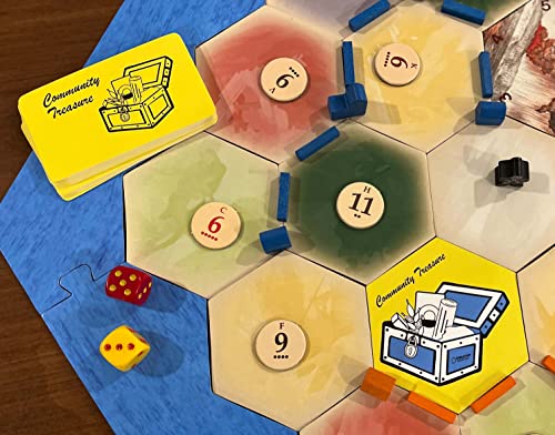 Community Treasure Chest Scenario Hex and Card Deck Scenario compatible with Catan's Settlers of Catan, Seafarers, Cities and Knights and Catan Expansions miniatura 5
