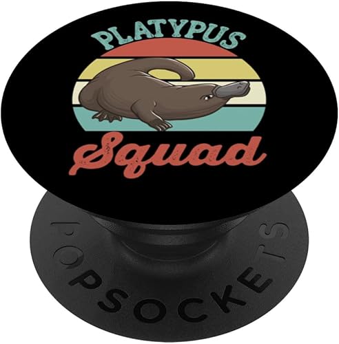 Vintage Sunset Platypus Squad Sea Animal Lover PopSockets Swappable PopGrip