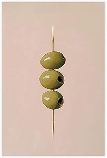 YFET Pink Cocktail Olives Martini Minimalist Vintage Pastel Cocktail Menu Alcohol Retro Art Wall Decoration Poster Family Bar Restaurant Garage Cafe Art Sign Gift Unframe 12x18inch