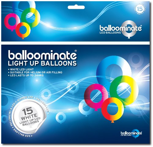 balloominate White LED Light Up Balloons. Great for Parties and Celebrations (100 Pack)