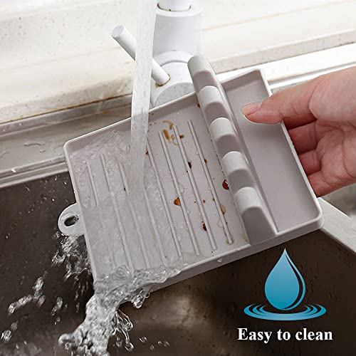 1 Pack Spoon Rest with Drip Pad for Multiple Utensils & Lid Holder, Utensil Rest for Kitchen Counter, Plastic Ladle Holder, Spatula Holder, Spoon Holder for Stove Top, Kitchen Cooking Utensil Holder - image 4