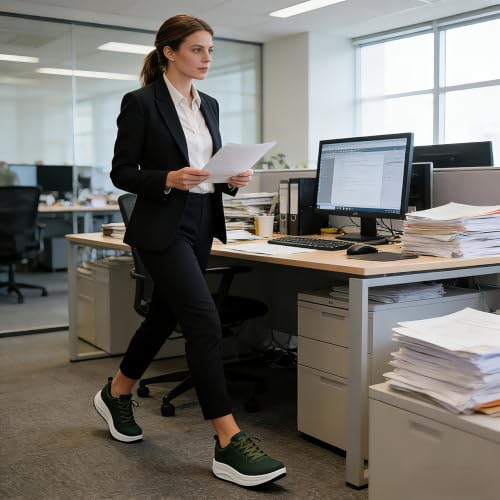 Image of RUIDENG Platform Sneakers for Women Walking All Day | Slip Resistant Work Shoes for Women Comfortable | 2 Inch Thick Wedge Rocker Bottom