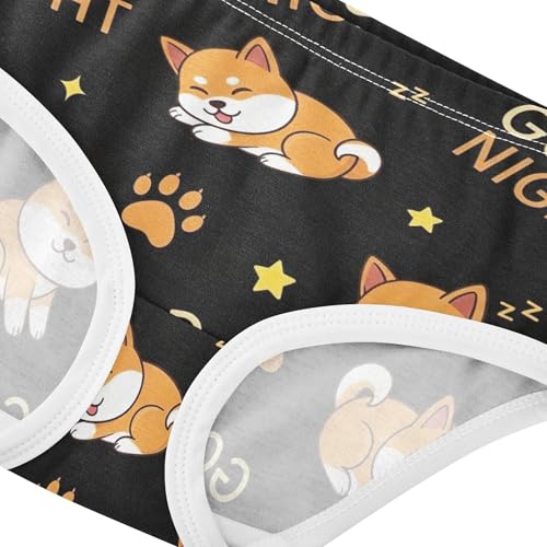 Toddler Girls Underwear 2t Cotton Girl Panties Cute Bright Briefs Undies Kids Cute Cartoon Shiba Dogs Night4