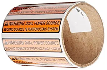 HellermannTyton 596-00495 Pre-Printed Solar Label, 4.12