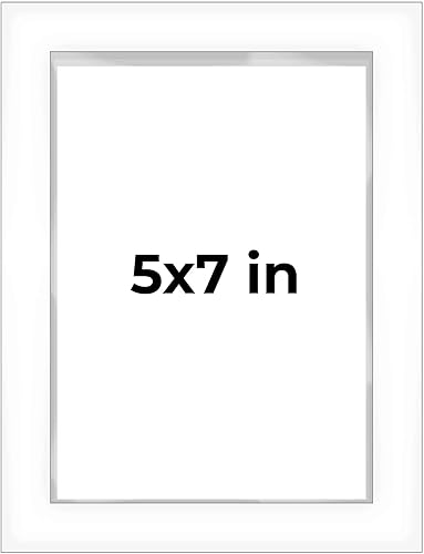 Miniatura 101 de Caja de sombra de 5 x 10 pulgadas, marco contemporáneo blanco – Tamaño interior 5 x 10 x 1 pulgada de profundidad – Este marco blanco está hecho
