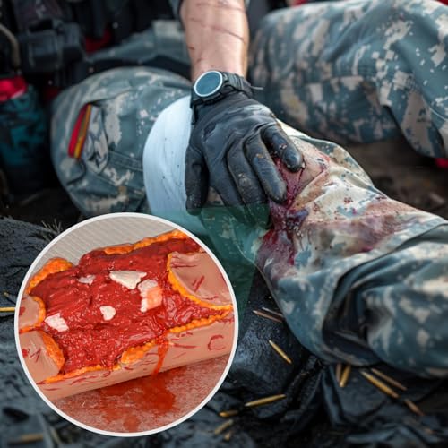 Image of Wound Packing Trainer, Open Fracture Wound Trainer Sleeve | Wound Dressing Training Model, Stop the Bleeding Training Kit for Meidcal Education