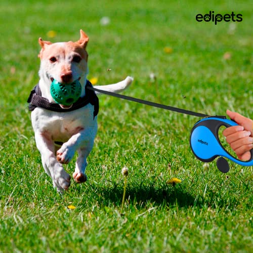 Edipets, Hundeleine, Ausziehbar und Einziehbar, 5 m, 8 m, Flexibel, für Training und Spaziergänge, für kleine, mittelgroße und große Hunde (Blau, 5 Meter)