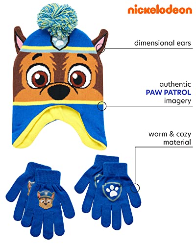 Nickelodeon Boys Paw Patrol Winter Hat, 2 Pair Gloves or Mittens (Toddler/Little Boys)2
