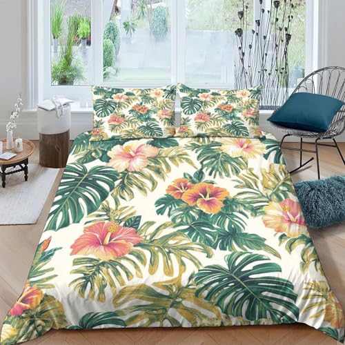 Art des feuilles tropicales parure de lit 3D super douce pour lit double