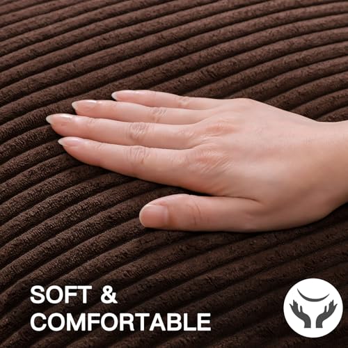 Artscope Cozy Striped Corduroy Cushion Cover 30x50cm Super Soft Decorative Oblong Throw Pillow Covers Case for Sofa Couch Bedroom Car Decor 12 x 20 Inches, Brown - Cosy Home Interiors Artscope Cozy Striped Corduroy Cushion Cover 30x50cm Super Soft Decorative Oblong Throw Pillow Covers Case for Sofa Couch Bedroom Car Decor 12 x 20 Inches, Brown - Image 3