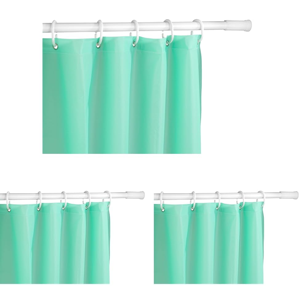Allstar Barre de douche télescopique blanc 70-120 cm - Tringle pour rideau de douche, Aluminium, 70-120 cm, Blanc (Lot de 3)