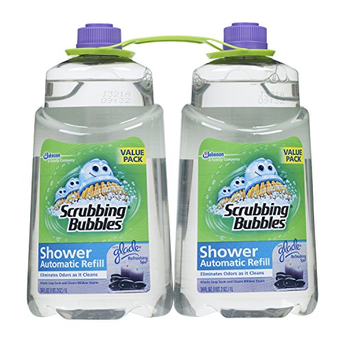 Scrubbing Bubbles Automatic Shower and Bathroom Cleaner Refill, Glade Refreshing Spa, 34 fl oz- Pack of 2