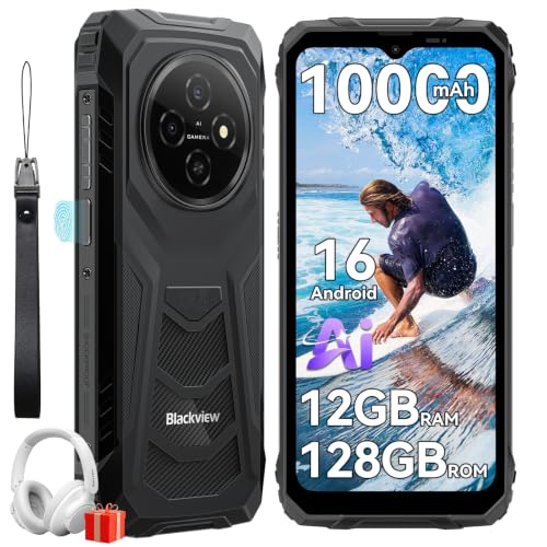 Blackview Smartphone para exteriores Fort 1 Android 15, 10000 mAh, teléfono móvil sin contrato, 12 GB 128 GB/2 TB