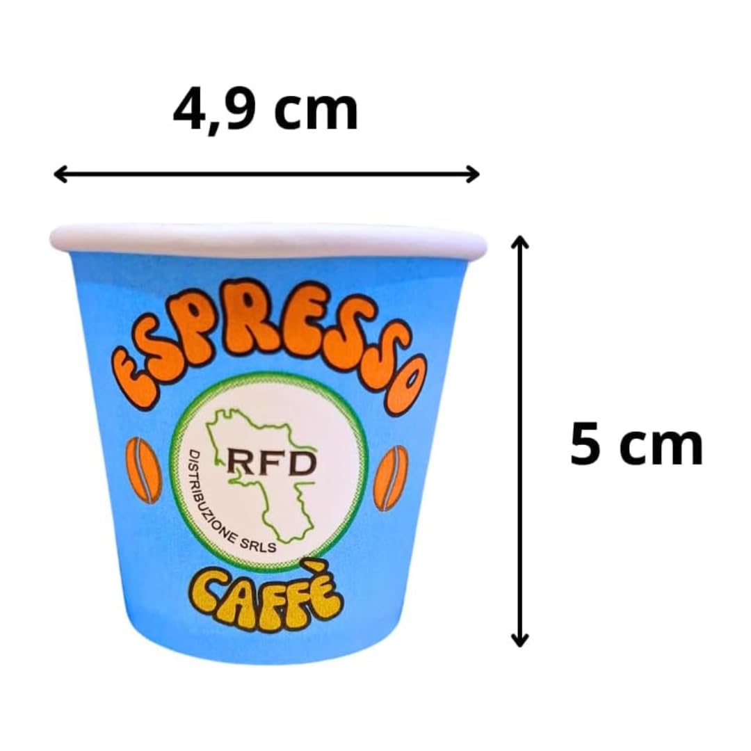 RFD 1000 Bicchieri di Carta Caffe 75 ml - Maxi Scorta Tazzine Monouso bicchierini caffè Anti-Perdita – Ideali per Espresso, Ufficio e Bar – Biocompostabili Made in Italy