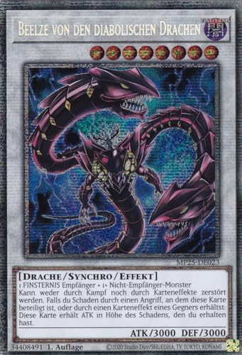 Yu-Gi-Oh! – MP25-DE023 – Beezle von den Diabolischen Drachen – Starlight Rare – 1. Auflage – Deutsch – 2025 Mega-Pack Tin - mit LMS Trading Fieldcenter-Karte